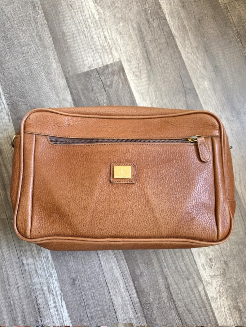 Vintage BURBERRY Clutch Wristlet Designer Brown Leather Travel Bag Preppy 90s - Picture 3 of 16